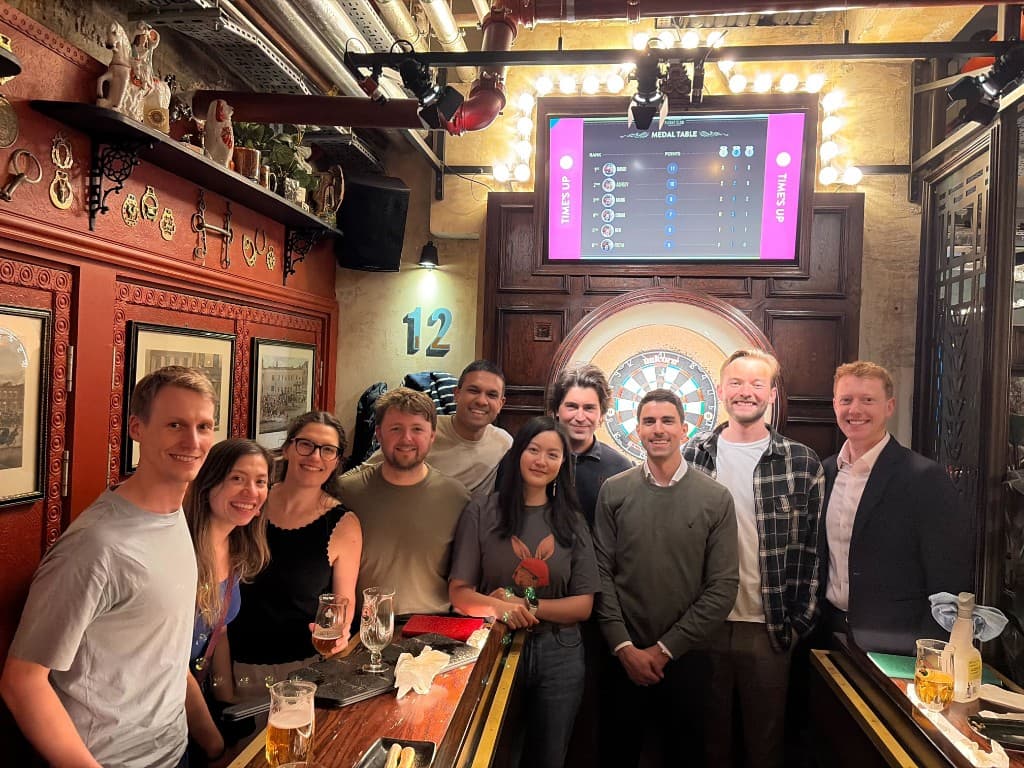 The Crimson team on a night out in London